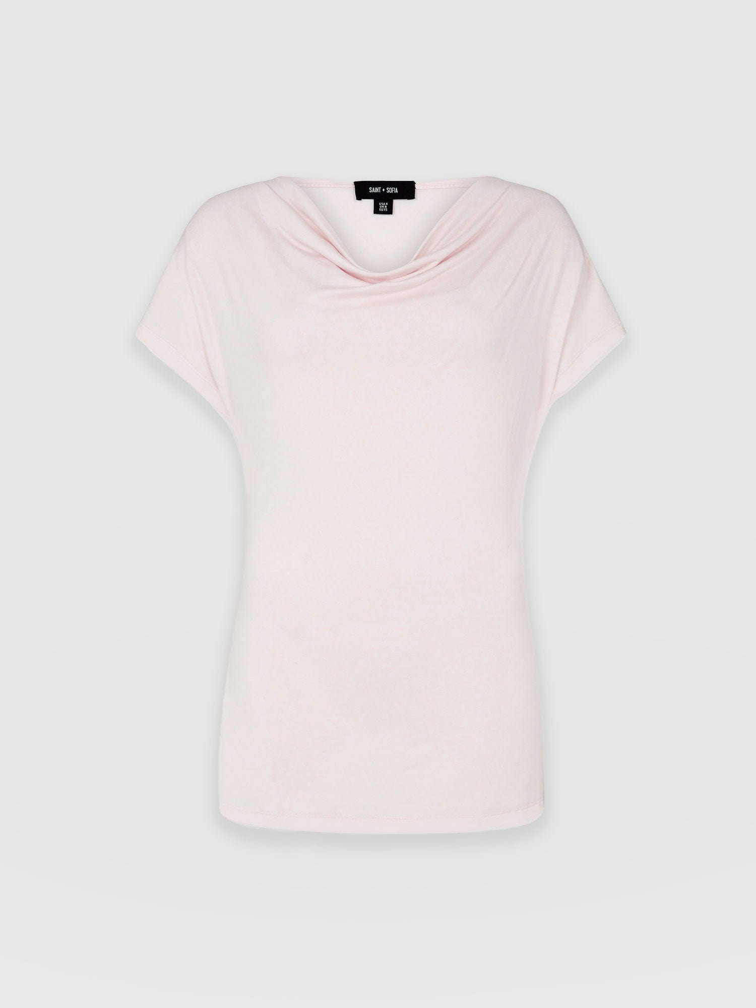 Cowl Neck Tee - Pastel Pink